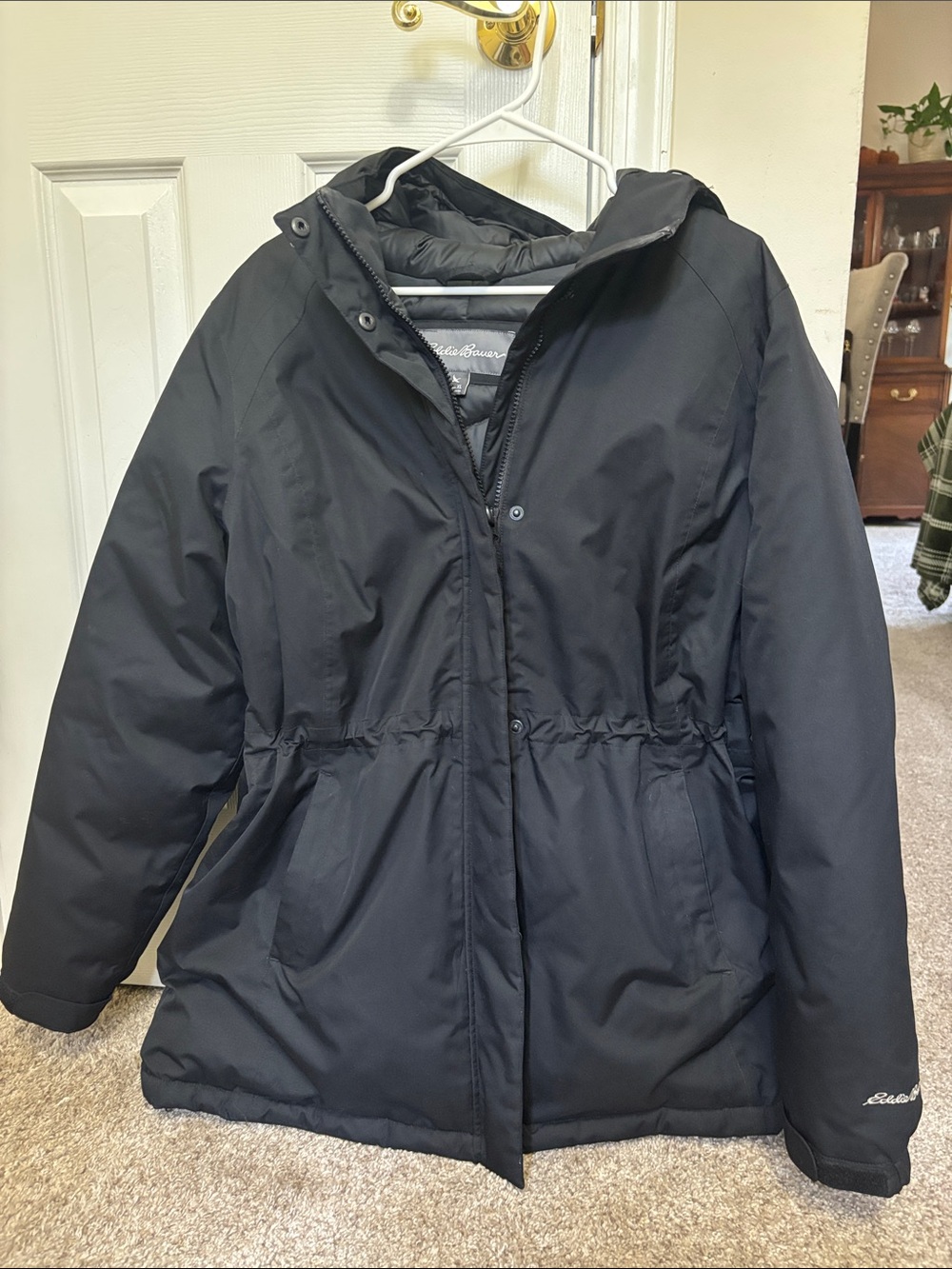 Eddie Bauer Black Hooded Puffer Jacket